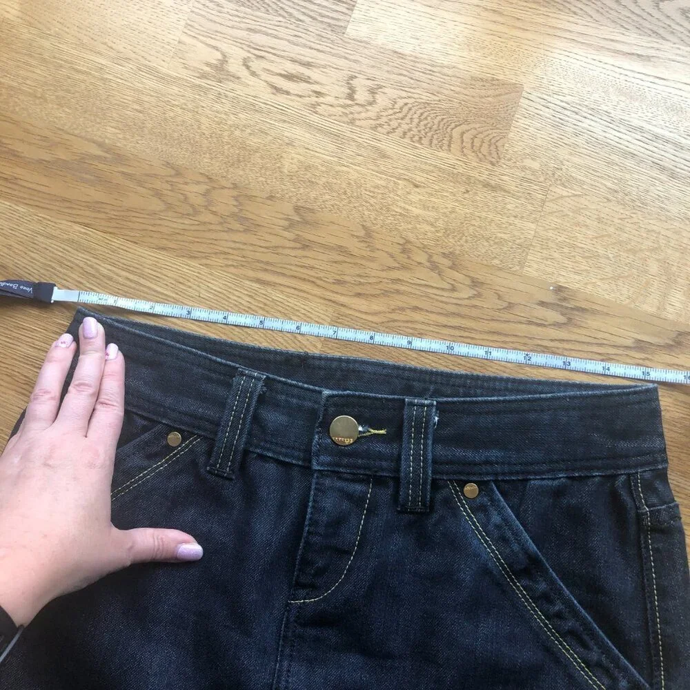 Express Denim Sequin Pocket Mini Skirt Shimmer Size 2